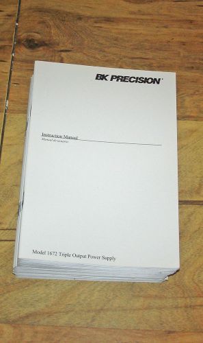 BK Precision 1672 Triple Output DC Power Supply Instruction Manual