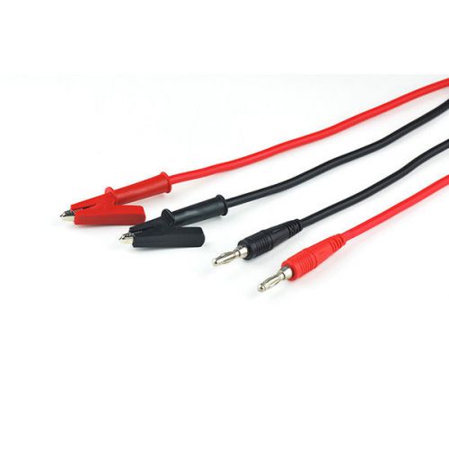 4mm Injection Banana Plug to Shrouded Copper Alligator Clip Test Cable Leads 15A