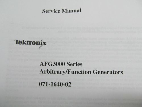 TEKTRONIX AFG3000 Series Arbitrary/Function Generators Service Manual