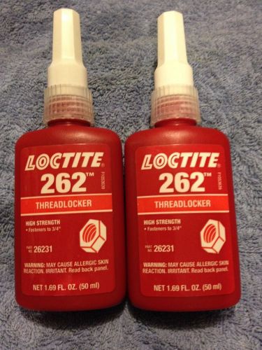 New! Loctite 262 50ml ThreadLocker - High Strength (Lot of 2 Bottles)