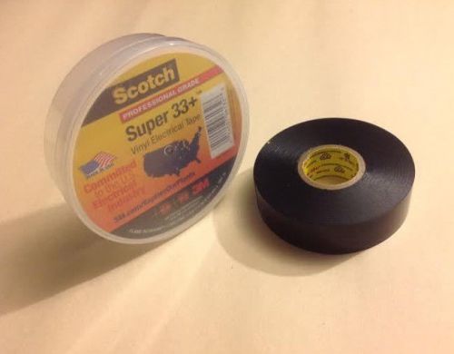 Scotch 3/4&#034; x 66&#039; black electrical tape, color coding, vinyl super 33 3/4inx66ft for sale