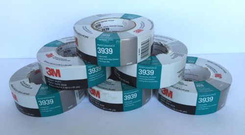 (lot of 6 rolls) 3m heavy duty performance duct tape 3939 silver for sale