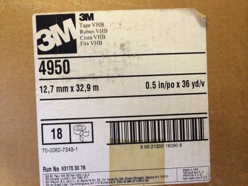 3m preferred converter 4950 double sided vhb tape,1/2inx36yd.,white for sale