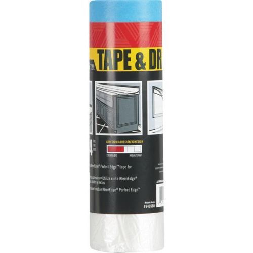 Trimaco LLC 949560 Pre-taped Plastic Dropcloth-4X75&#039; PRETAPED DROPCLOTH
