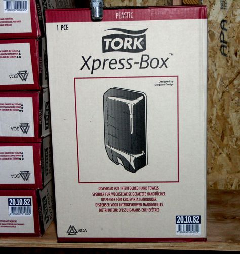 New tork xpress-box towel dispenser w/keys &amp; towels - black plastic wall mount for sale