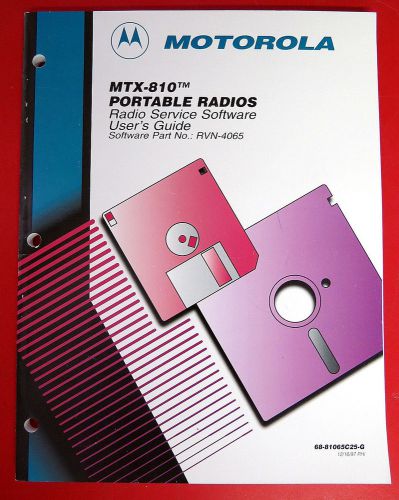 Motorola MTX-810  Portable Radios Radio Service Software User Guide RVN-4065