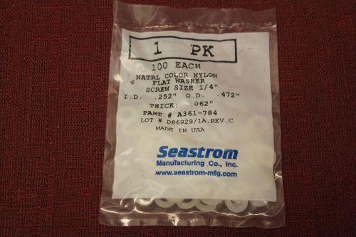 Seastrom A361-784 Nylon Washer .252 ID X .472 OD x .062 Thick 100 Pack New