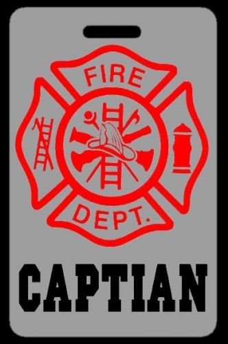 Lo-Viz Gray CAPTAIN Firefighter Luggage/Gear Bag Tag - FREE Personalization