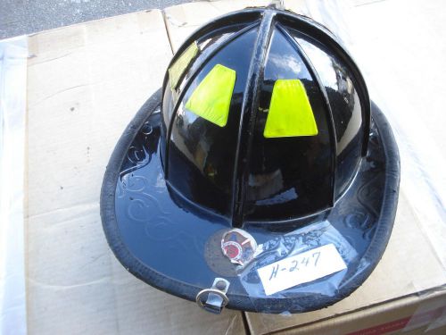 Cairns 1010 Helmet Black + Liner Firefighter Turnout Bunker Fire Gear ...H-247