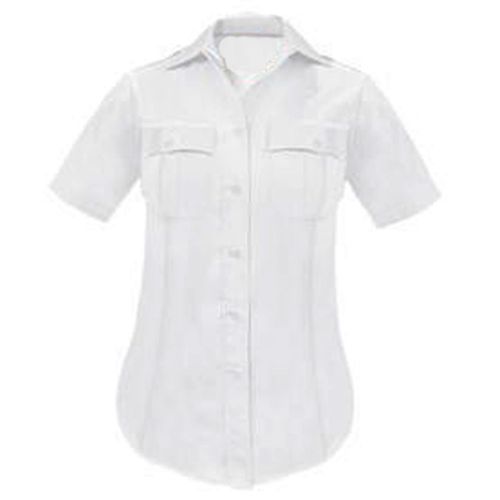 Elbeco paragon poplin white uniform shirt short sleeve size 14 1/2 * free ship * for sale