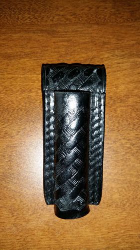 Mini Maglite Police Security Basketweave leather Flashlight Belt Case Holder MAG
