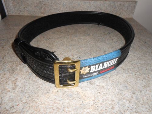 Bianchi Black Basketweave Lightweight Accumold Duty Belt Size 42