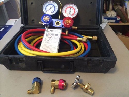 Mastercool 89772 Dual 134A  &amp; R-12 Aluminum Gauge Set. with Can adapter
