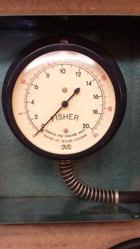 Fisher Gas Pressure Manometer 0-35 inches of water column