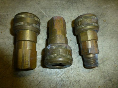 3 NEW BRASS PARKER 30 SERIES COUPLER 1/2 PIPE (2 FEMALE ,1 MALE )   NO RESERVE