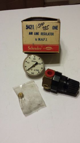New Schrader 5421 1/4&#034; Miniature Air Regulator with Gauge