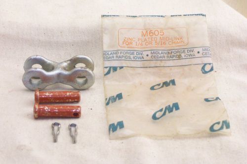 Midland Forge M605 Double Clevis Mid-Link 1/4&#034; or 5/16&#034; New NOS Zinc Plated