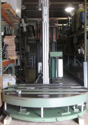 Cyklop int. stretch wrap machine model gl 110/11  - 460 v with conveyors for sale