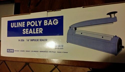 Uline poly bag sealer H-306 16&#034; impulse sealer w/extra heating element &amp; 2K bags