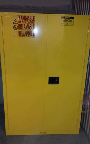 Uline Flammable Storage Cabinet - Self-Closing Doors, Yellow, 90 Gallon