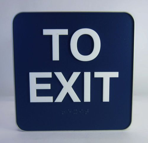 ADA Acrylic Sign Aluminum Frame, To Exit 6&#034; x 6&#034; x 1/2&#034;