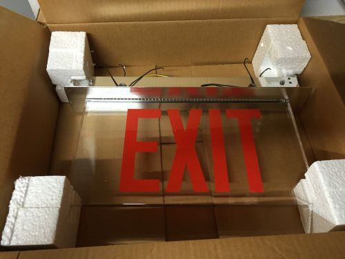 New cooper sure-lite es61rc, esh6 led ac only red single side exit sign for sale