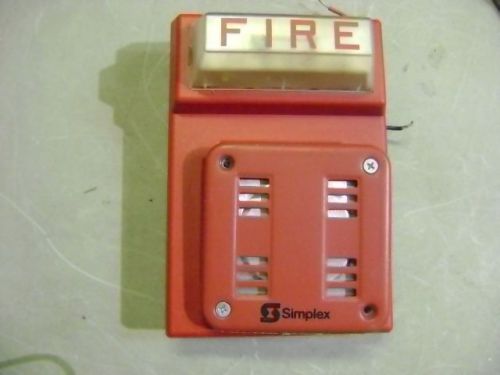 Simplex fire alarm red flash horn strobe wall mount combo 4903-9101 2901-9846 for sale