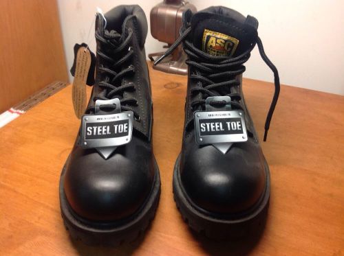 STEEL TOE BOOTS, Size 8.5, A.S.C. IRON