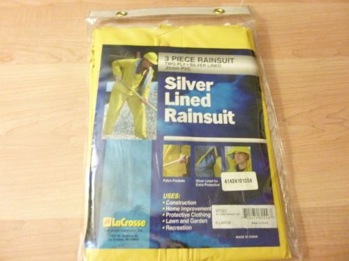 LaCrosse Heavy Duty Yellow Silver Lined 3 Piece Rainsuit XL