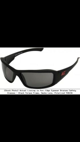 Set of 3 edge eyewear brazeau safety glasses - black torque frame, smoke lens for sale