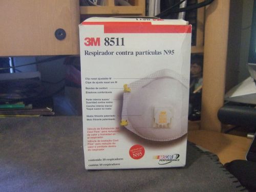 10 BRAND NEW ~ Respirator Masks with Filters~3M 8511 N10SH TC-84A-12 N95
