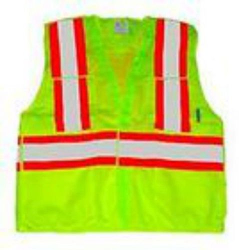 Degil Safety 7845375 CSA Traffic Vest Lime Green Soldid Material W/D-Ring LXL
