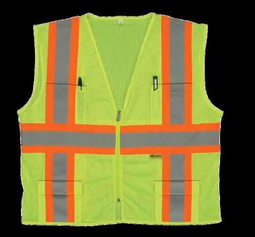 2w m7048-c2 class 2  mesh safety vest - lime-5x for sale