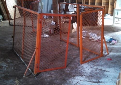 Vintage industrial machinery wire fence safety cage from old freight elevator for sale