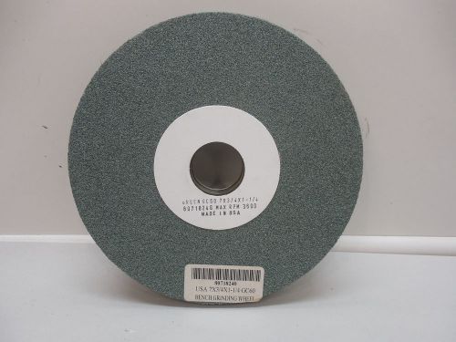 Bench grinding wheel 7&#034; x 3/4&#034; x 1-1/4&#034; green gc60 80718240 max rpm 3600 for sale