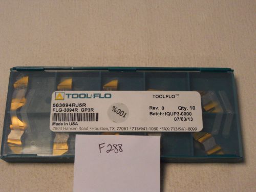 10 NEW TOOL FLO FLG-3094R CARBIDE INSERTS.  GRADE: GP3R. MADE  IN USA {F288}