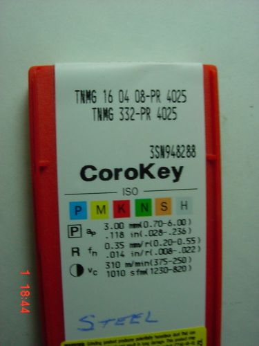 Sandvik CoroKey ANSI Carbide Inserts TNMG 332-PR 4025 [10 only]