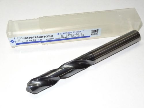 New sumitomo 14.00mm 3xd solid carbide oil coolant-thru stub length gs-drill pvd for sale