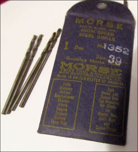 Vintage MORSE HIGH SPEED STEEL DRILL bits -   U.S.A.