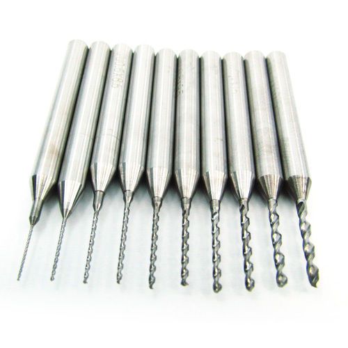 10pcs carbide micro drill bits 0.3mm-1.2mm cnc pcb dremel new for sale