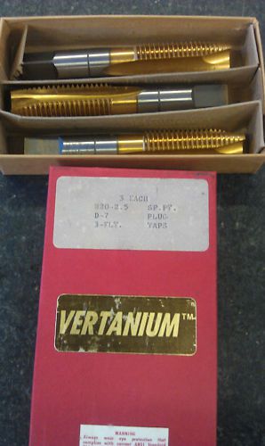 Box of 3, M20 x 2.5 tap, 3-flute, TiN coat, plug, 20mm