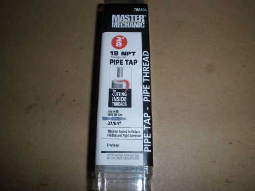 Master mechanic 3/8-18 npt four flute titanium coated pipe tap for sale