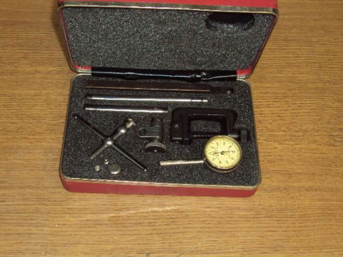 Starrett 196 Universal Back Plunger Dial Indicator In Case Complete .001&#034;