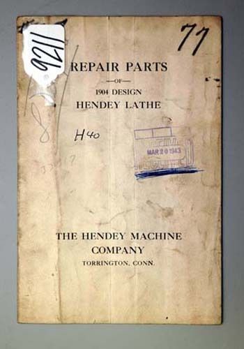 Hendey Repair Parts for 1904 Design Lathe (Inv.18035)