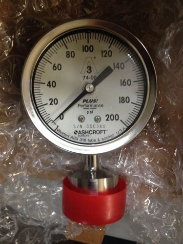 Ashcroft sanitary pressure gauge 35 1032s 15l xdall stainless, new for sale