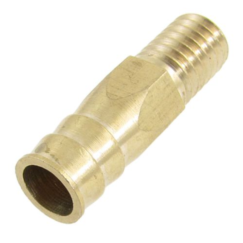 Gold Tone Brass 12mm Dia Straight Thread Mould Hose Pipe Nipple
