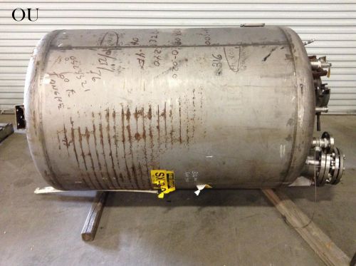 500 gallon 316 stainless steel reactor mixing tank reservoir 2&#034; ports 100 psi for sale