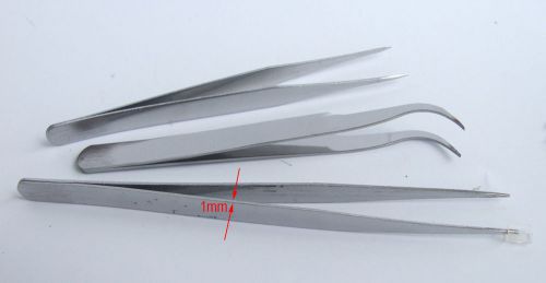 3pcs iron material jewelry ic smd smt stainless steel tweezers craft plier for sale