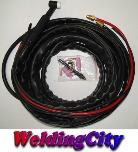 WP-20-25R 25-ft 250 Amp Water-Cooled TIG Complete Welding Torch with Accessories