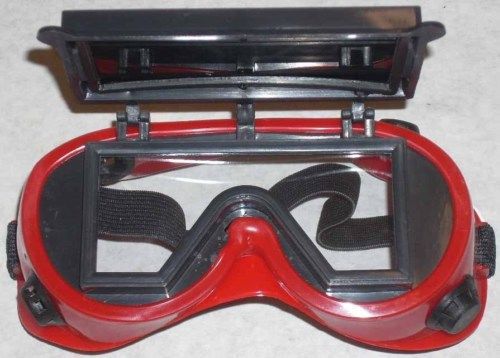10 red welding safety goggles flip up 2x4 1/4 shade 5 for sale
